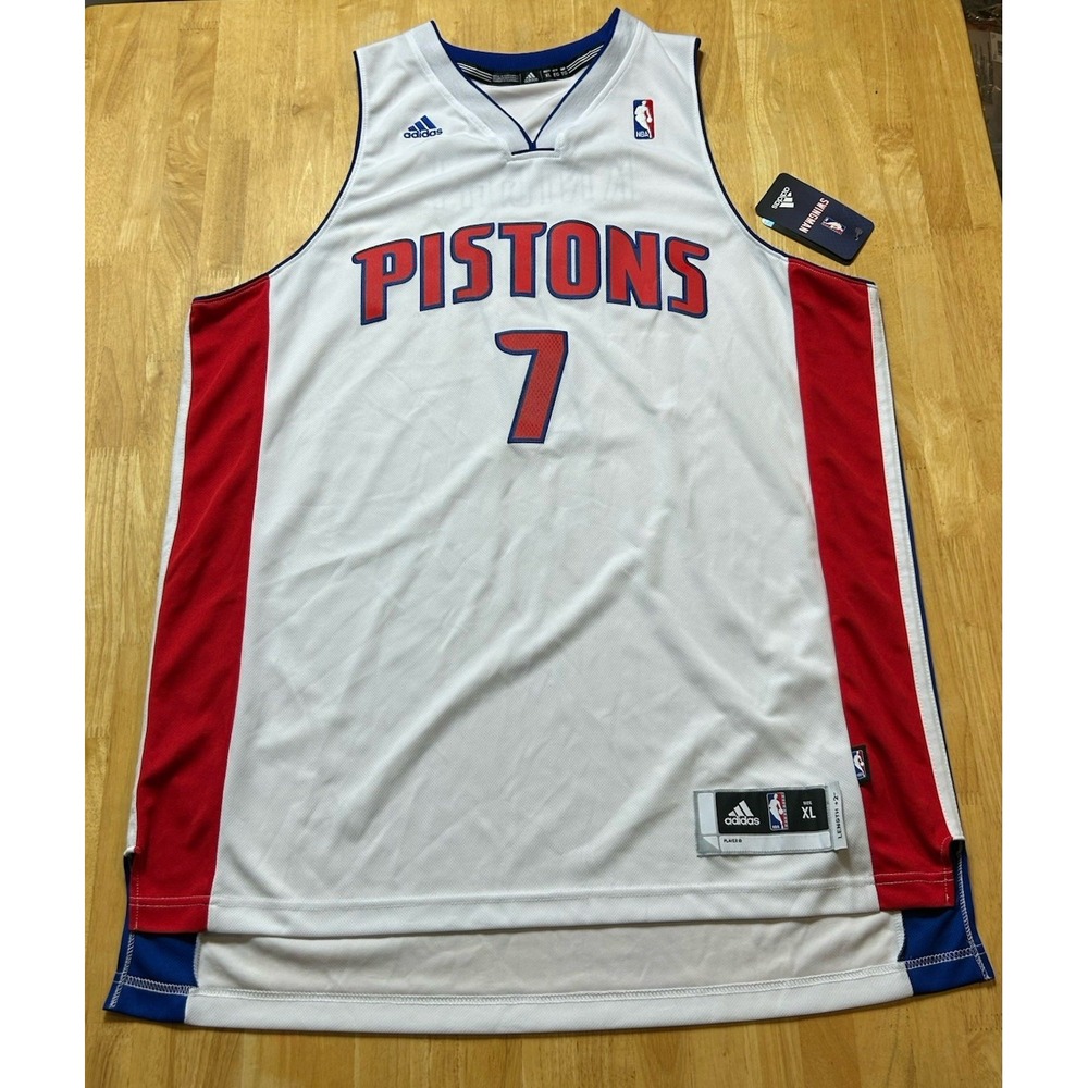 NWT Adidas Swingman Detroit Pistons Brandon Knight Stitched Jersey XL Length +2"